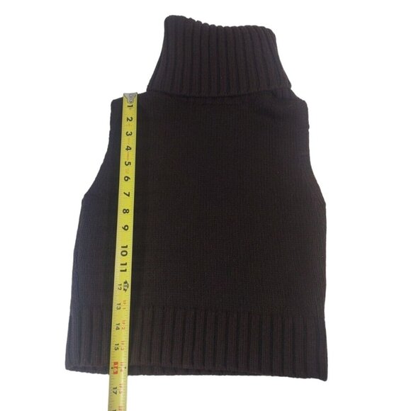 Theory 100% Wool Brown Knit Cropped Turtleneck Sweater Vest Minimalist - Size S - Picture 8 of 8